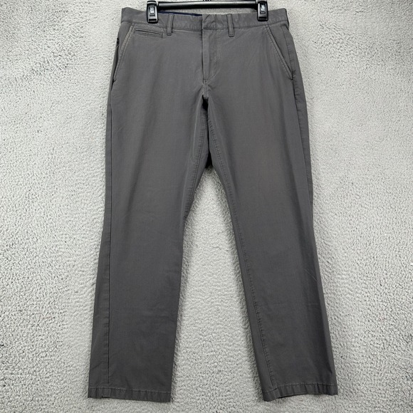 J Crew 770 Mens Tech Pants 31X30 Gray Flat Front Straight Performance Stretch - Picture 1 of 9